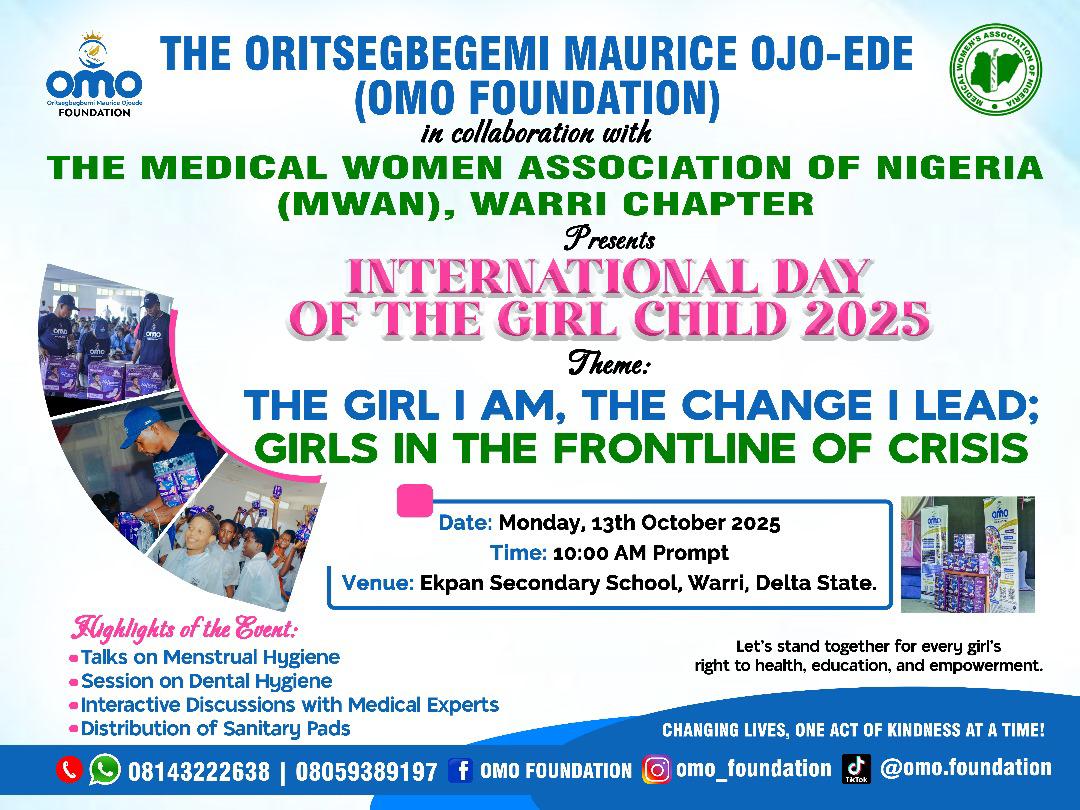 OMO Foundation to Celebrate International Girl Child Day with Students, distribute items 